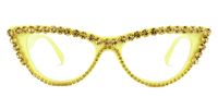 Cute Yellow Cat Eye Glasses Angle View