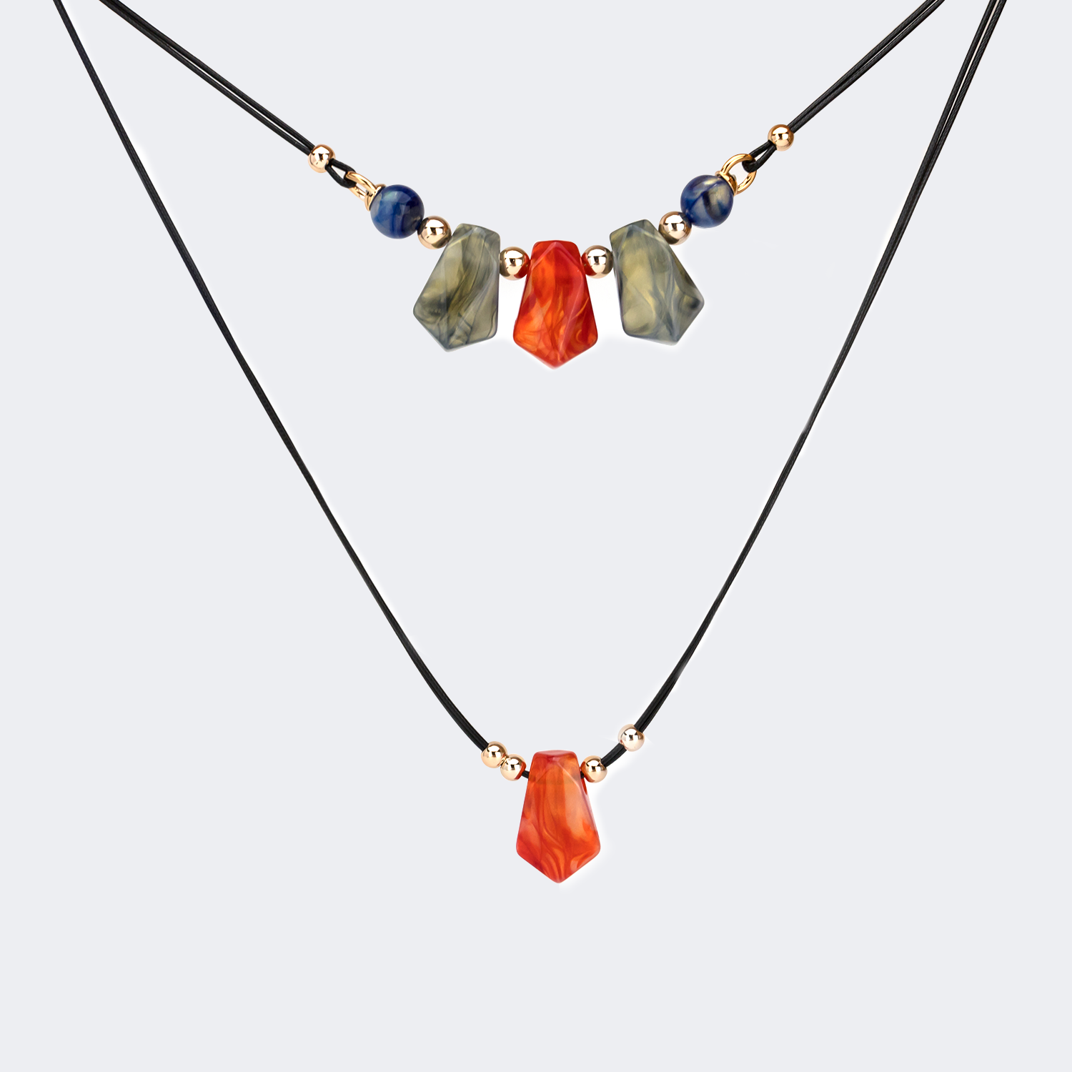 Trendy Geometric Layered Necklace product detail 2