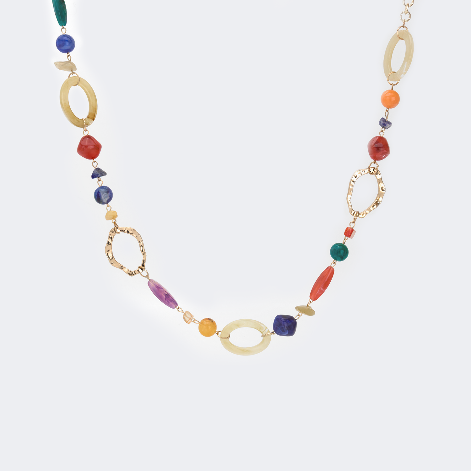 Modern Asymmetrical Polished Necklace | Vooglam.com Side View