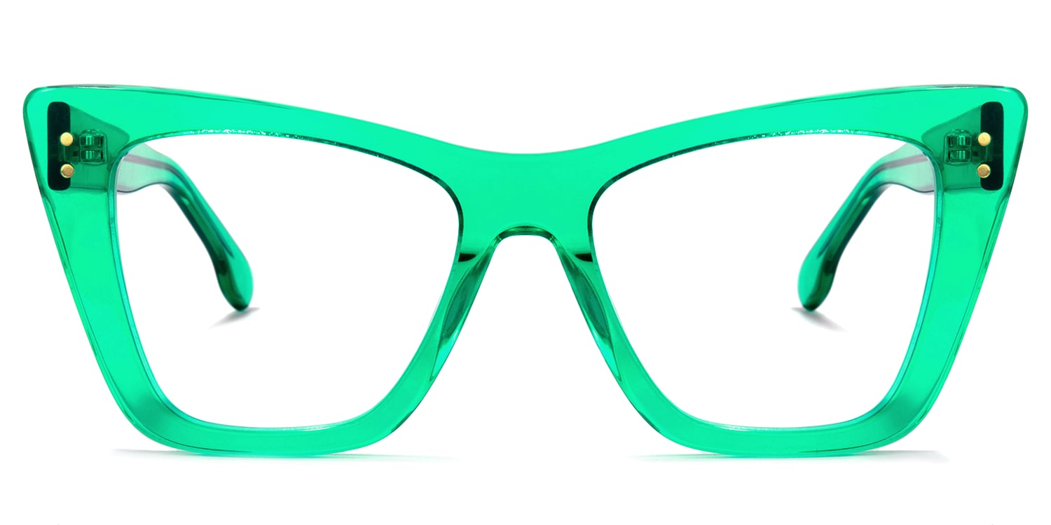 Johanna Cat Eye Green Eyeglasses Vooglam