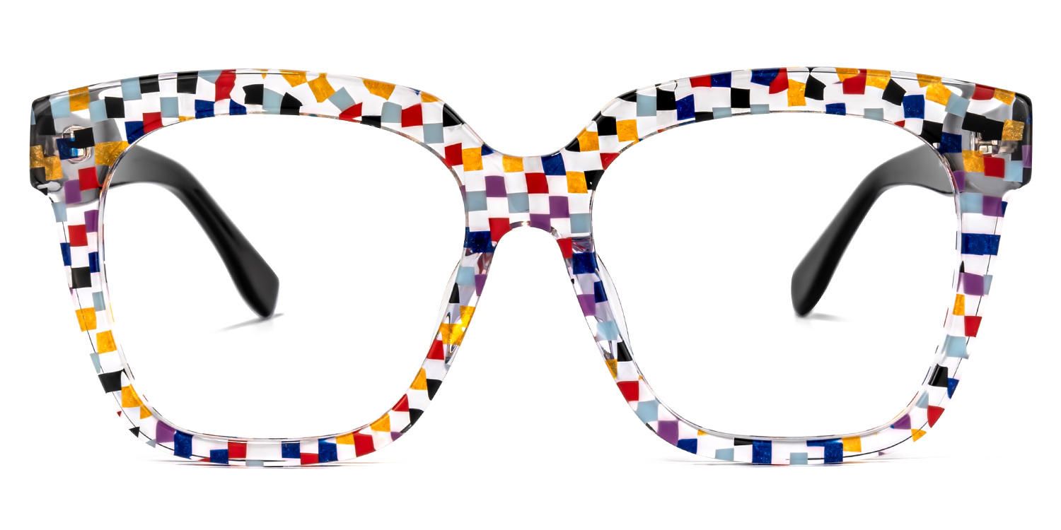Martha - Square Colorful/Point Eyeglasses | Vooglam Angle View