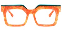 Canela - Rectangle Orange Eyeglasses - 1