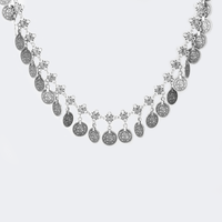 Punk Layered Coin Necklace Set | Vooglam.com Side View