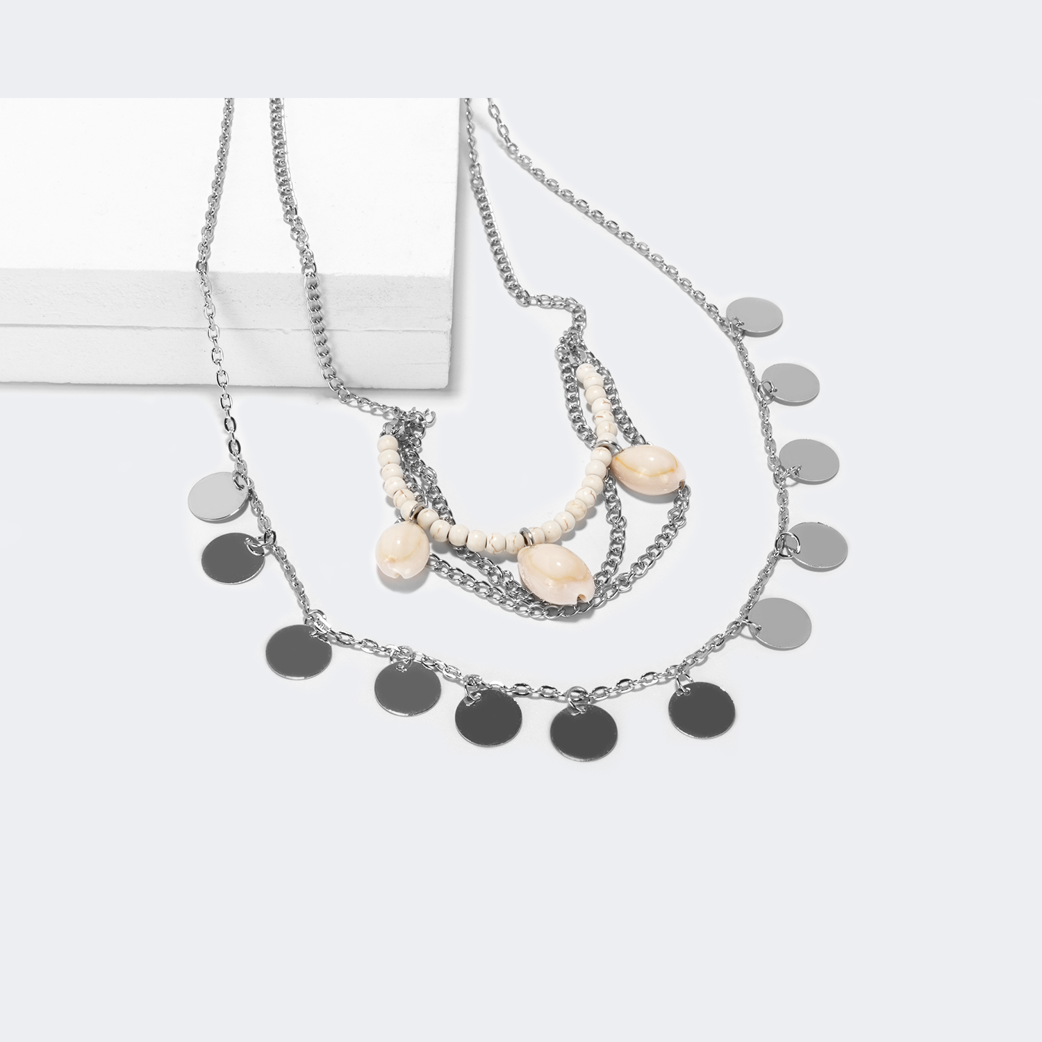 Punk Layered Coin Necklace Set | Vooglam.com 4