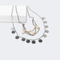 Punk Layered Coin Necklace Set | Vooglam.com 