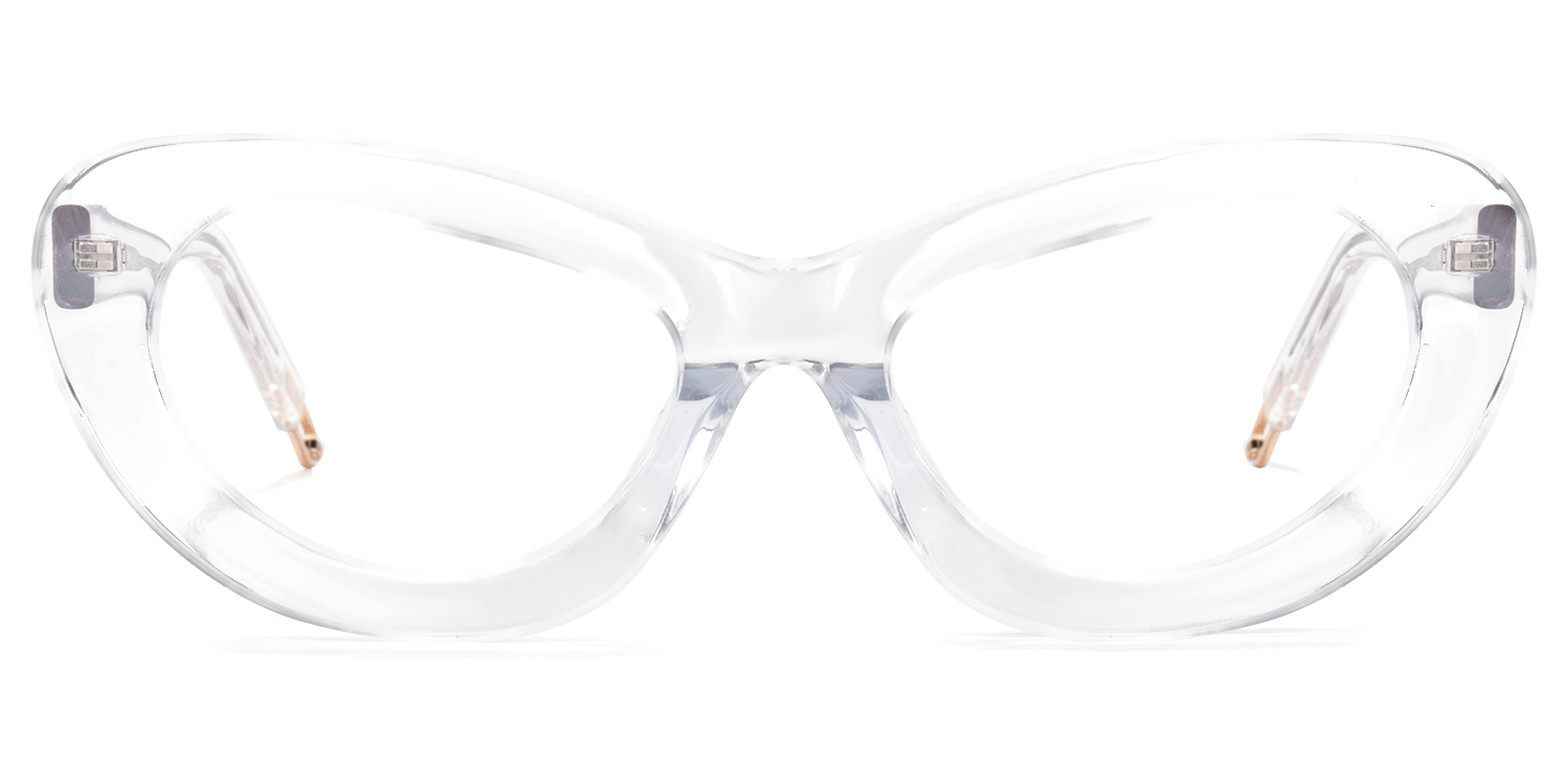 Oval Crystal Eyeglasses│Vooglam Optical Glasses Angle View