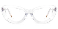 Oval Crystal Eyeglasses│Vooglam Optical Glasses   Angle View