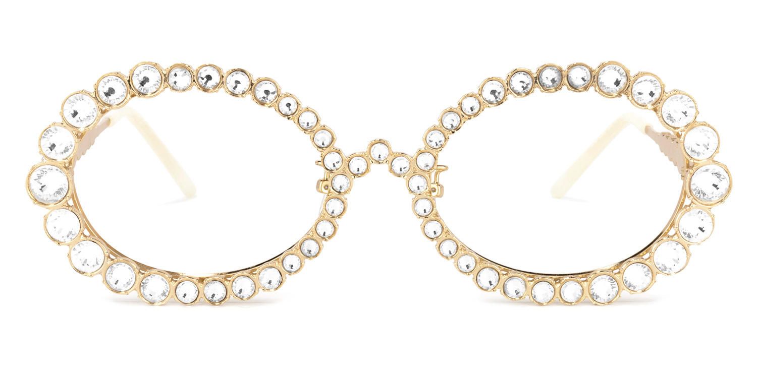Ingra - Chic Retro-Inspired Glasses with Rhinestones | Vooglam Angle View