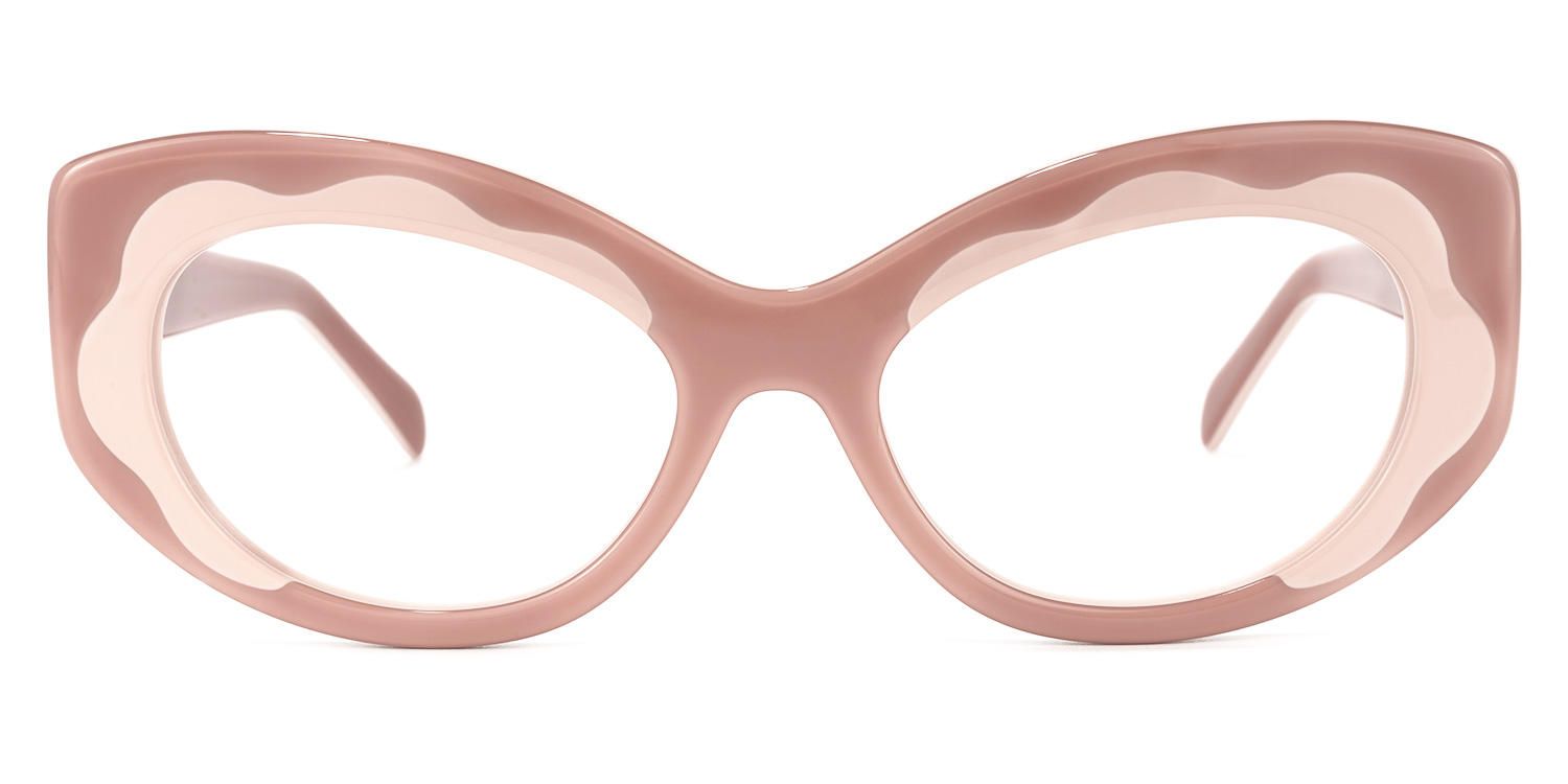 Cat Eye Cameo/Brown Eyeglasses | Vooglam.com Angle View