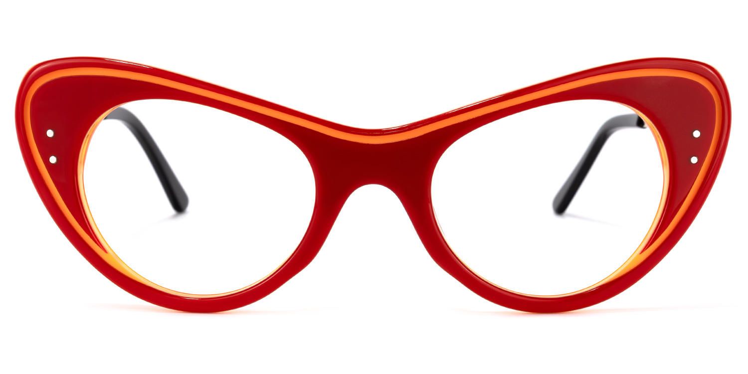 Cat Eye Red Eyeglasses | Vooglam.com Angle View