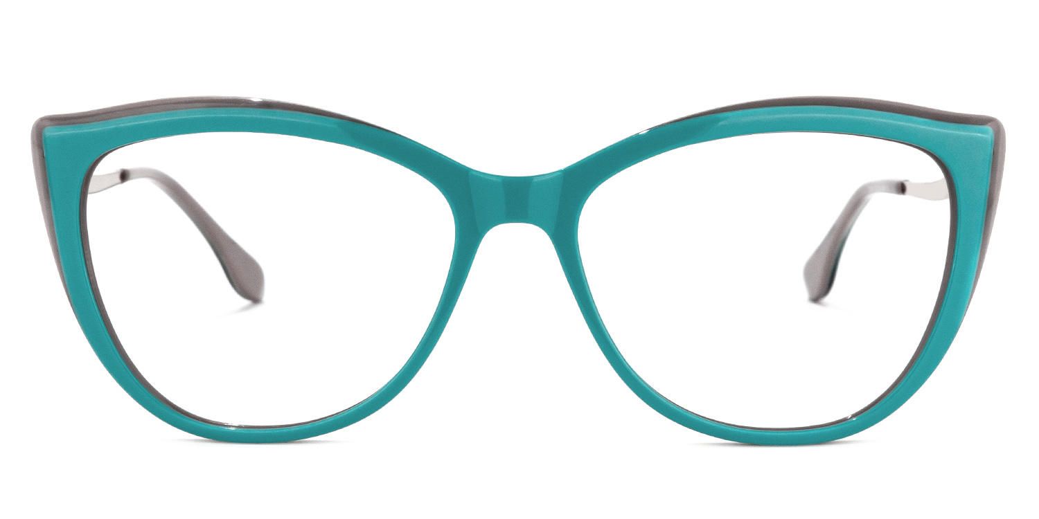 Cat Eye Turquoise Eyeglasses | Vooglam.com Angle View