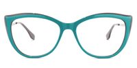 Cat Eye Turquoise Eyeglasses | Vooglam.com Angle View