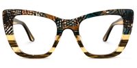 Jaina - Butterfly Champagne Eyeglasses | Vooglam Angle View