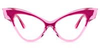 Cat Eye Pink Eyeglasses | Vooglam.com Angle View
