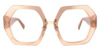 Geometric Champagne Eyeglasses | Vooglam.com Angle View