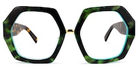 Keira - Geometric Dark/Green Eyeglasses - 1