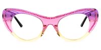 Cat Eye Pink Eyeglasses | Vooglam.com Angle View