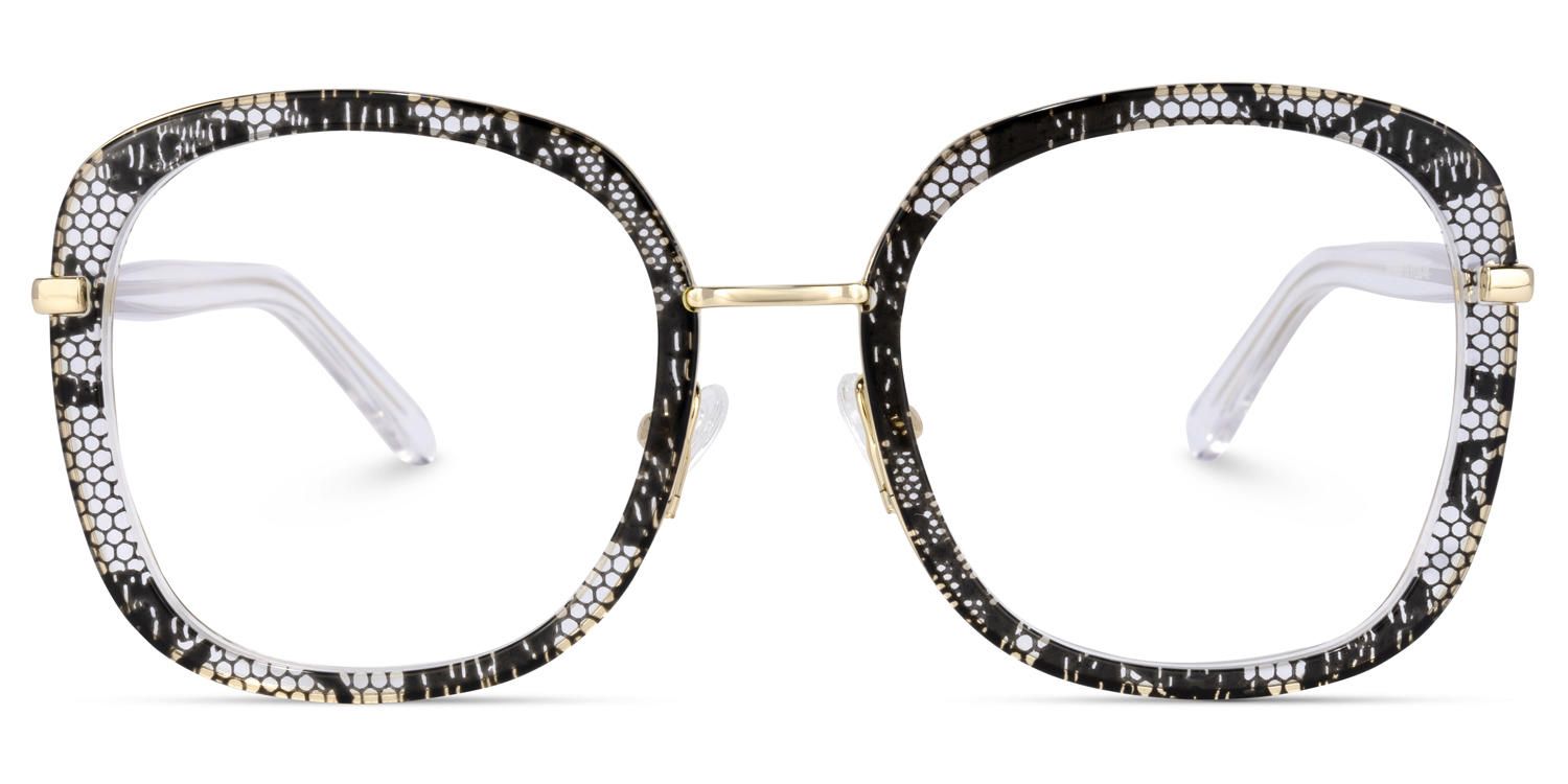 Square Snake/Skin Eyeglasses | Vooglam.com Angle View