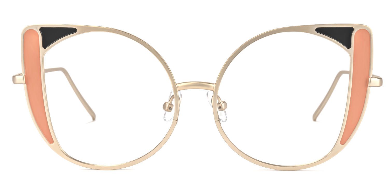 Eleni - Cat Eye Orange Eyeglasses | Vooglam Angle View
