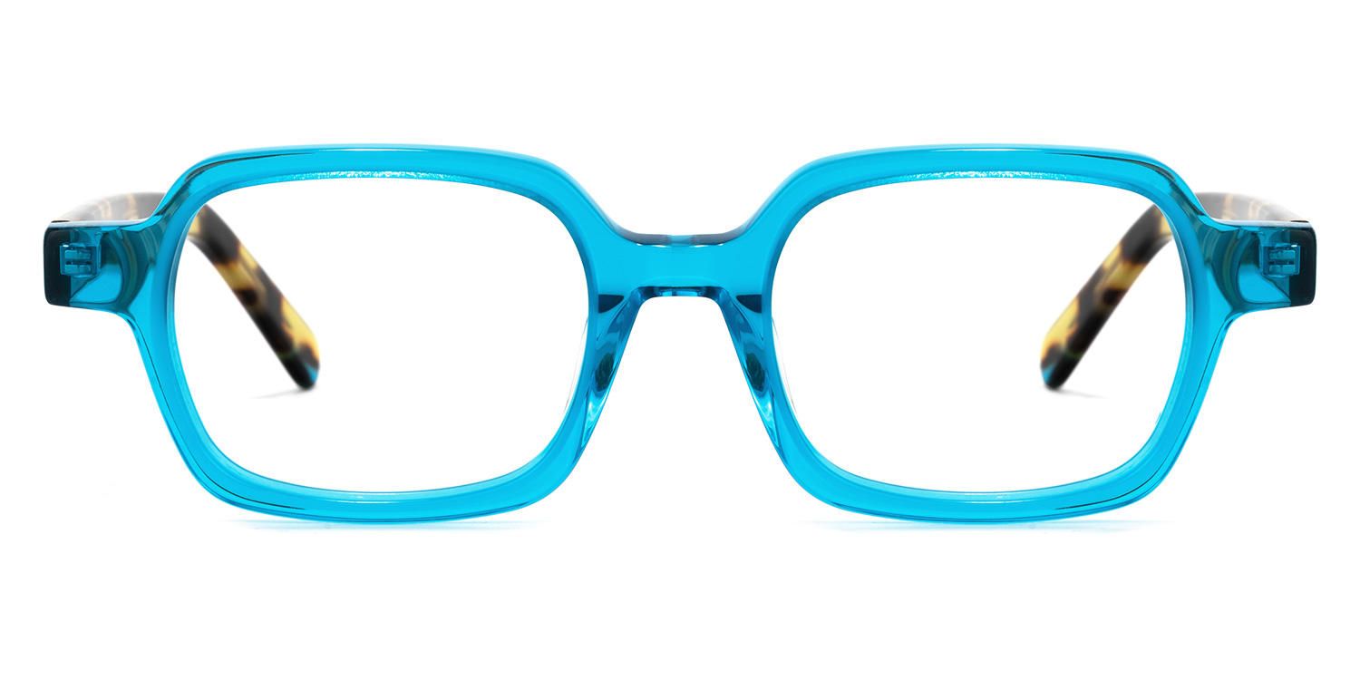 Rectangle Blue Eyeglasses | Vooglam.com Angle View