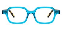 Rectangle Blue Eyeglasses | Vooglam.com Angle View
