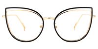 Pearline - Cat Eye Black/Gold Eyeglasses | Vooglam Angle View