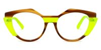 Lenore - Geometric Yellow Eyeglasses | Vooglam Angle View