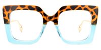 Adrienne - Square Animal Print Eyeglasses | Vooglam Angle View