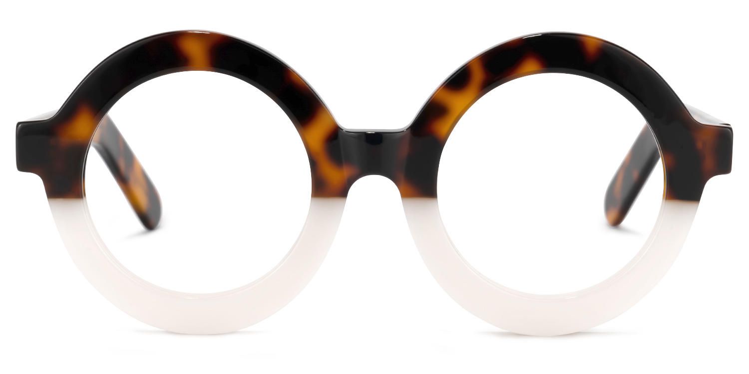 Almon - Round Tortoise Eyeglasses | Vooglam Angle View