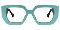 Quinn - Geometric Green Eyeglasses - 1