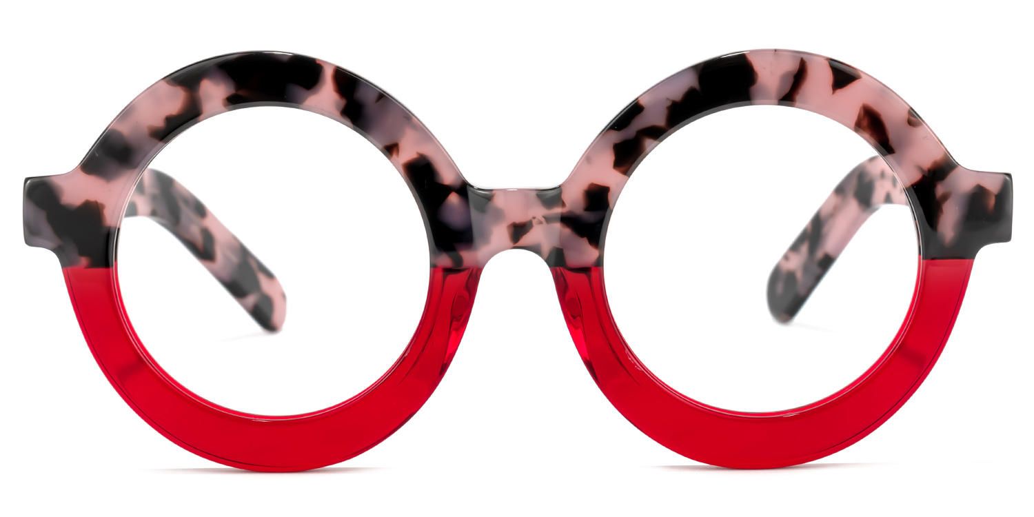 Almon - Round Pink/Tortoise Eyeglasses | Vooglam Angle View