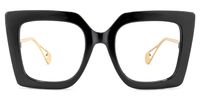 Adrienne - Gorgeous Black Square Glasses Frames | Vooglam Angle View
