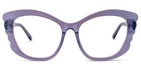 Geometric Purple Eyeglasses | Vooglam.com Angle View