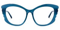 Geometric Blue Eyeglasses | Vooglam.com Angle View