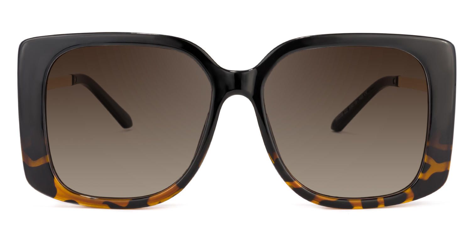 Square Tortoise Sunglasses | Vooglam.com Angle View