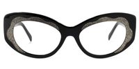 Cat Eye Black Eyeglasses | Vooglam.com Angle View