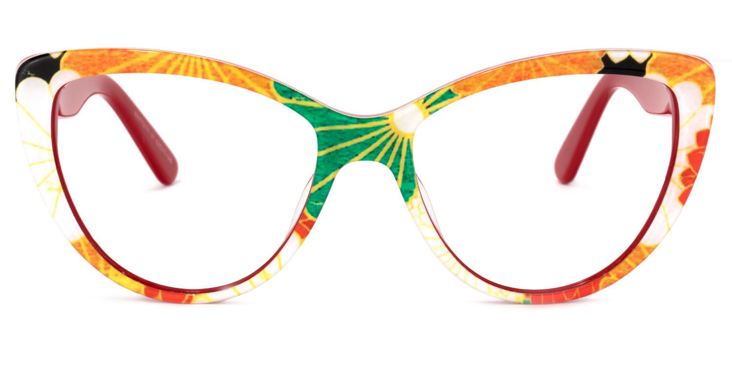 Cat Eye Red Eyeglasses | Vooglam.com Angle View