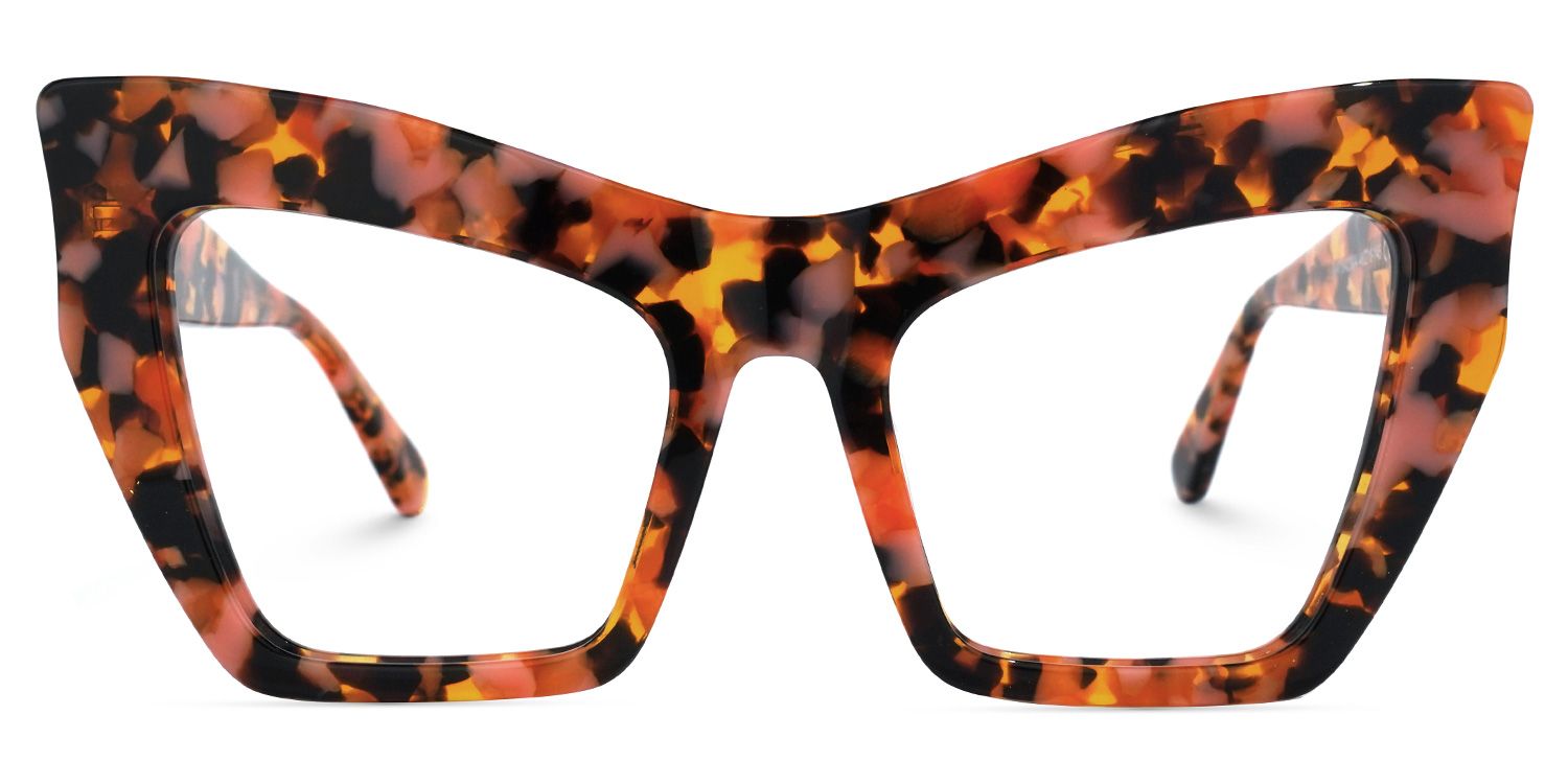 Bobbie - Rectangle Floral Eyeglasses | Vooglam Angle View