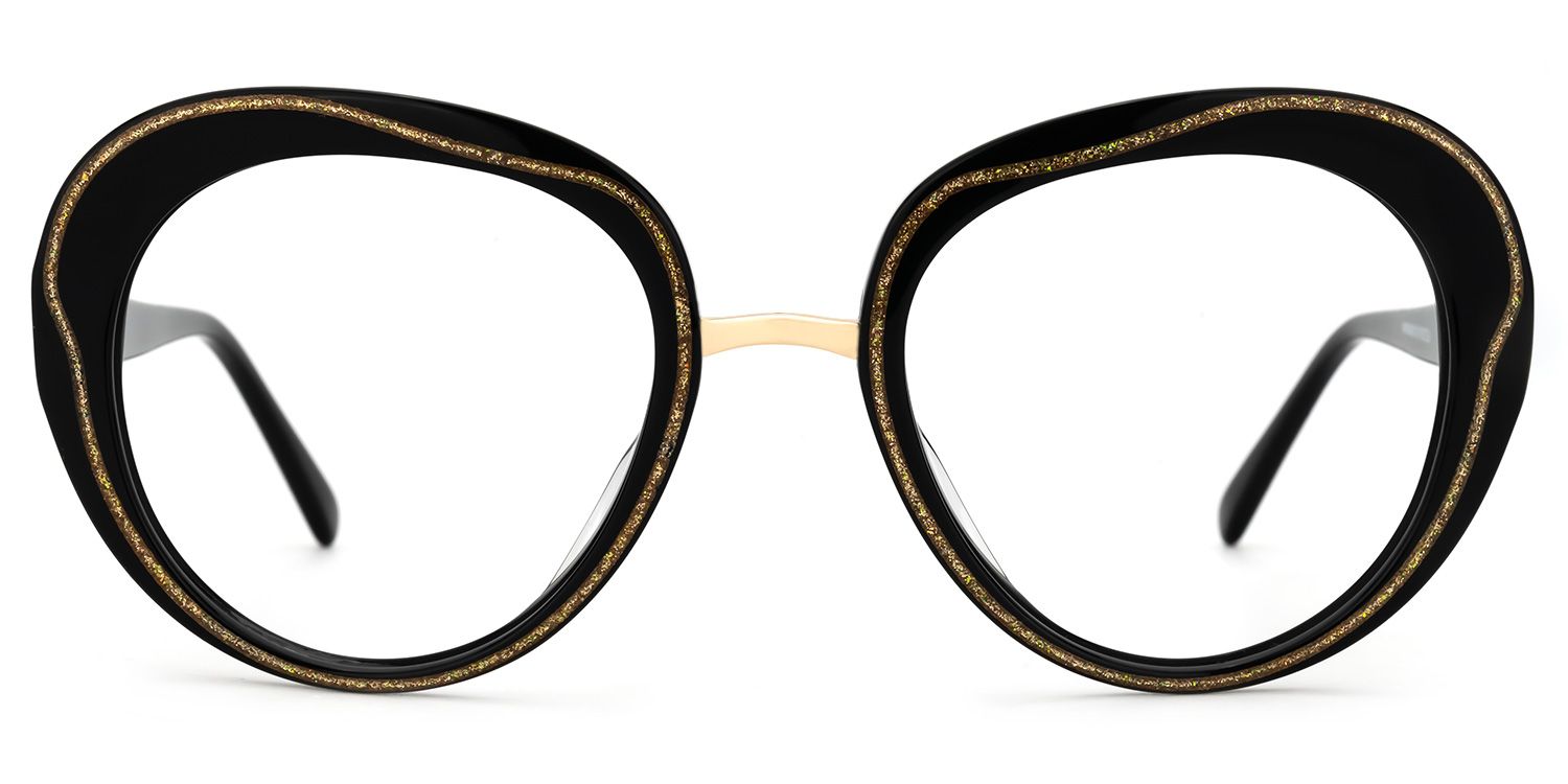 Round Black Eyeglasses | Vooglam.com Angle View