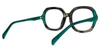 Square Dark/Green Eyeglasses | Vooglam.com Side View