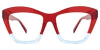 Square Red Eyeglasses | Vooglam.com Angle View