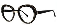 Round Black Eyeglasses | Vooglam.com Front View