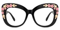 Bettina - Square Black Eyeglasses | Vooglam Angle View