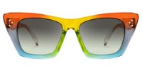 Rectangle Multicolor Sunglasses | Vooglam.com Angle View