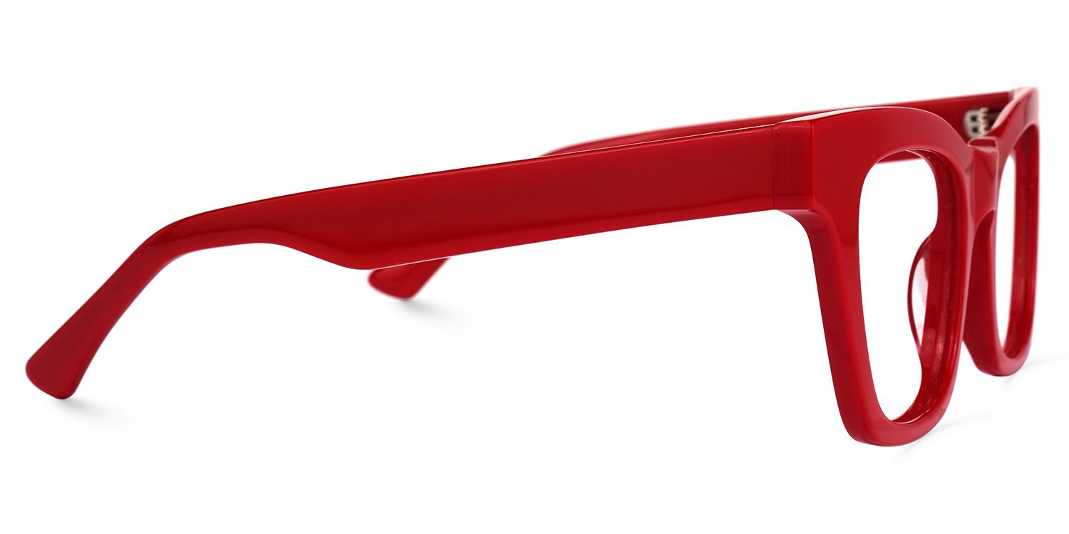 Stevens - Rectangle Red Eyeglasses | Vooglam 4