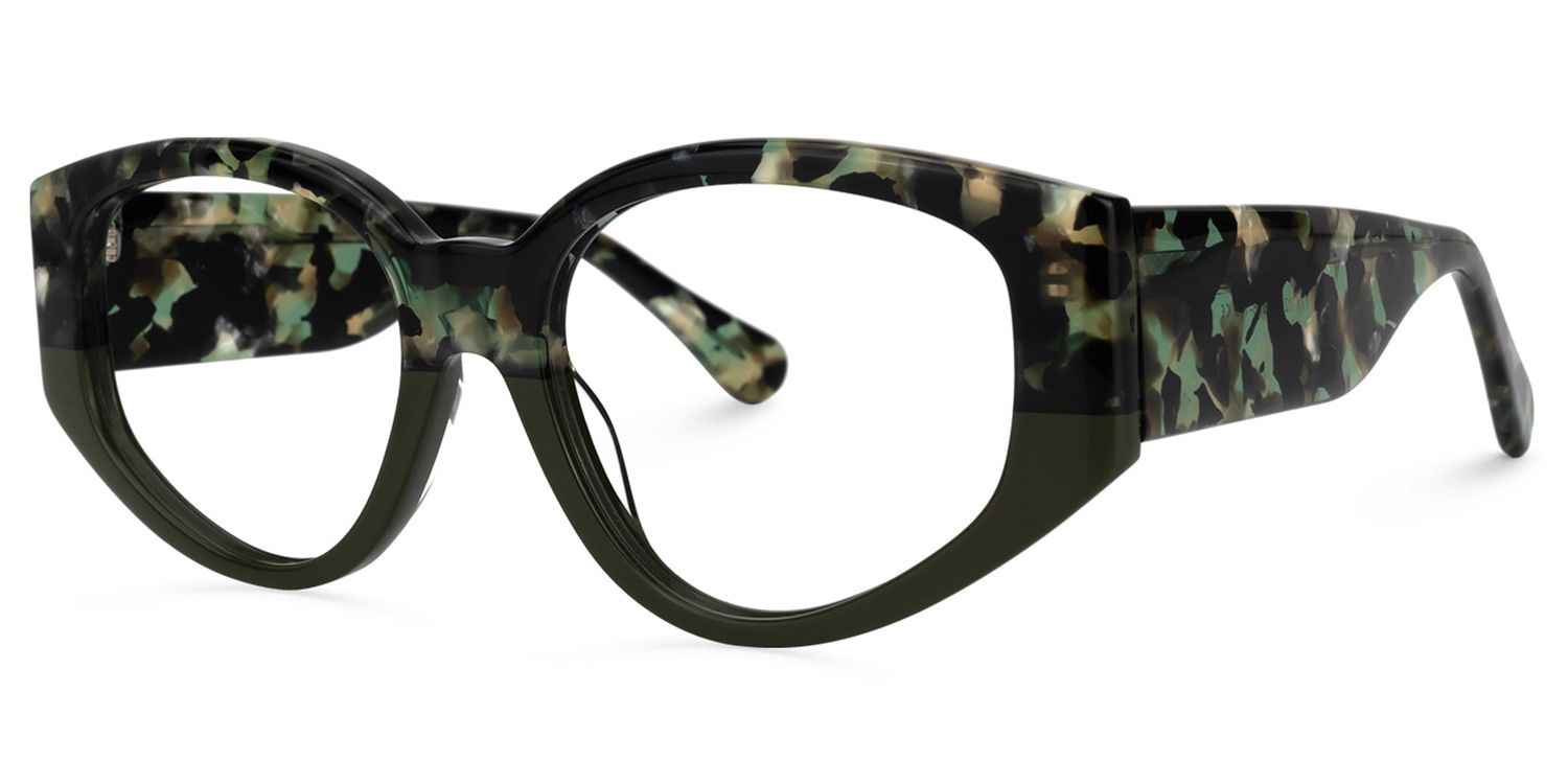 Geometric Floral Eyeglasses | Vooglam.com Front View