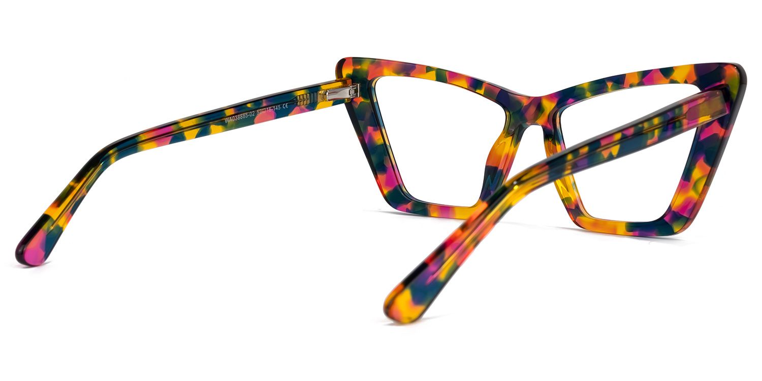 Khin - Unique Sharp-Edged Cat-Eye Eyeglasses | Vooglam Side View