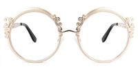 Norene Vintage Round Glasses with Elegant Filigree Design Angle View