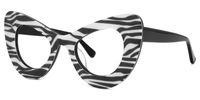 Cat Eye White/Gray Eyeglasses | Vooglam.com Front View