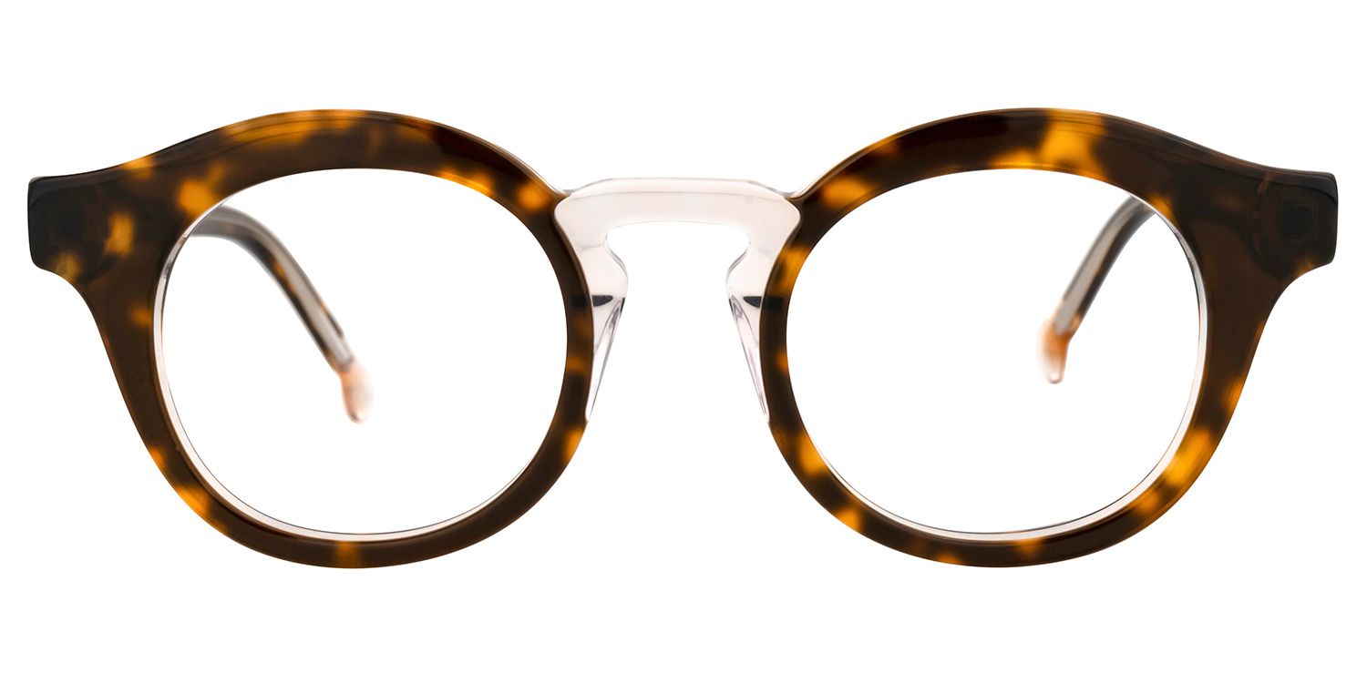 Round Tortoise Eyeglasses | Vooglam.com Angle View